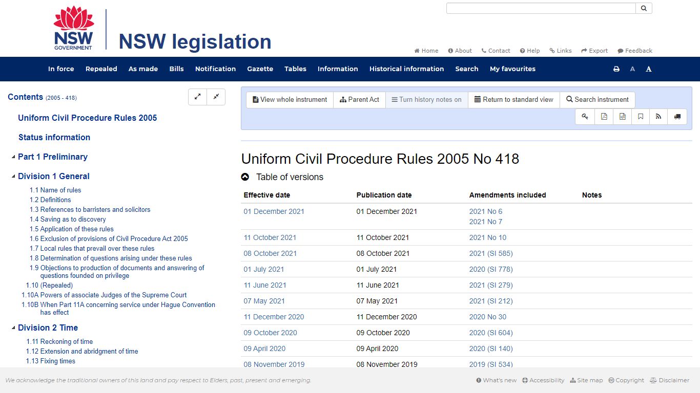 View - NSW legislation